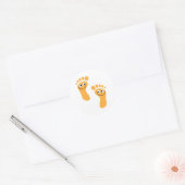 Sticker Rond Joyeux pied orange (Enveloppe)
