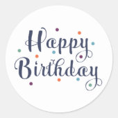 Sticker Rond Joyeux point d'anniversaire Multicolor (Devant)