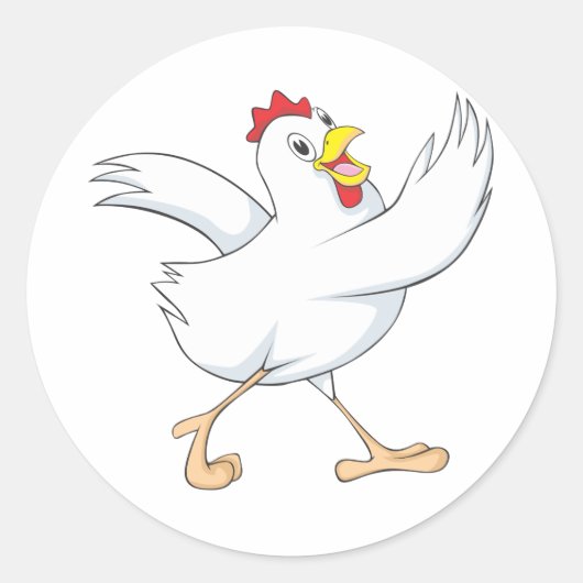 Sticker Rond Joyeux poulet (Devant)
