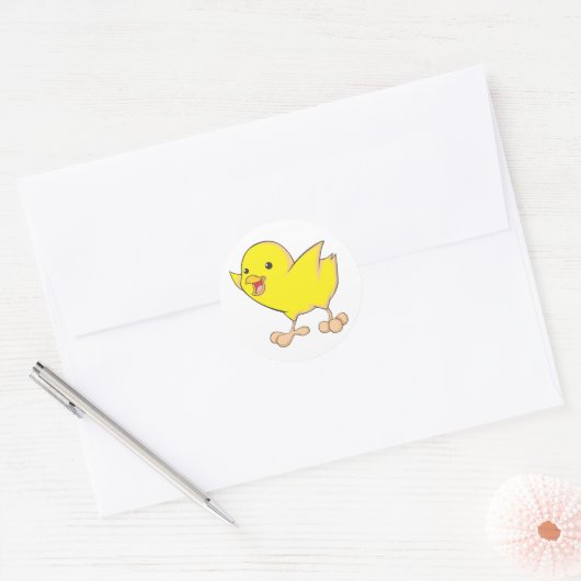Sticker Rond Joyeux poussin (Enveloppe)
