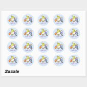 Sticker Rond Joyeux poussin de Pâques (Feuille)