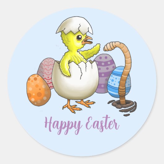 Sticker Rond Joyeux poussin de Pâques (Devant)