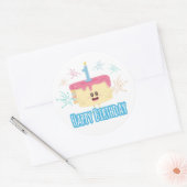 Sticker Rond Joyeux premier anniversaire (Enveloppe)