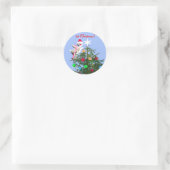 Sticker Rond Joyeux premier bébé de Noël Bird (Sac)