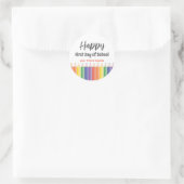 Sticker Rond Joyeux premier jour d'école (Sac)