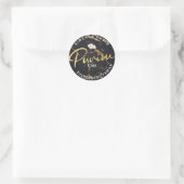 Sticker Rond Joyeux Purim Marble Or Mishloach Manos Classic R (Sac)
