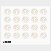 Sticker Rond Joyeux Purim Script personnalisé rose et or (Feuille)