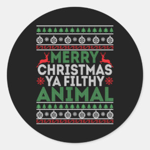 Sticker Rond Joyeux pyjama animal filthy Ya