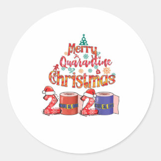 Sticker Rond Joyeux Quarantine Noël 2020 Pajam