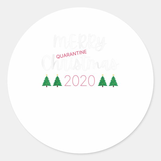 Sticker Rond Joyeux Quarantine Pajamas Noël 2020 (Devant)
