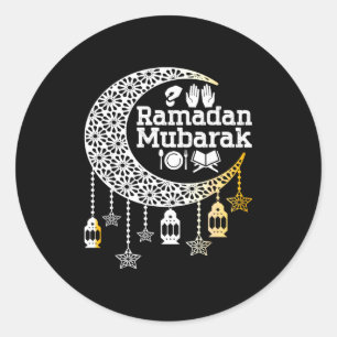 Sticker Rond Joyeux ramadan mubarak calligraphie islamique foi