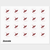 Sticker Rond Joyeux requin Noël Rouge en plaid Script (Feuille)