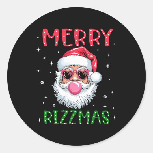 Sticker Rond Joyeux Rizzmas Charisma Noël Rizz Père Noël (Devant)