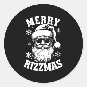 Sticker Rond Joyeux Rizzmas Funny Noël Père Noël Joyeux Ch