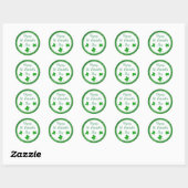 Sticker Rond Joyeux Saint Patrick`s Day Shamrock vert irlandais (Feuille)