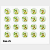 Sticker Rond Joyeux Saint Patrick's Day Leprechaun (Feuille)