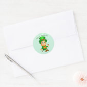 Sticker Rond Joyeux Saint Patrick's Day Leprechaun (Enveloppe)