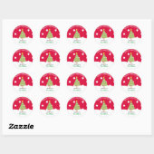 Sticker Rond Joyeux sapin blanc (Feuille)