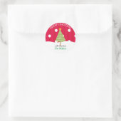 Sticker Rond Joyeux sapin blanc (Sac)