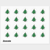 Sticker Rond Joyeux sapin de Noël (Feuille)
