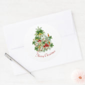 Sticker Rond Joyeux sapin de Noël (Enveloppe)