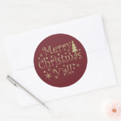 Sticker Rond Joyeux sapin de Noël décoré (Enveloppe)