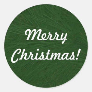 Sticker Rond Joyeux sapin de Noël Gros plan