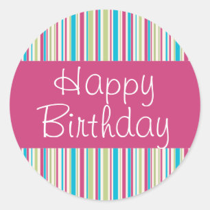Sticker Rond Joyeux Sceau d'anniversaire