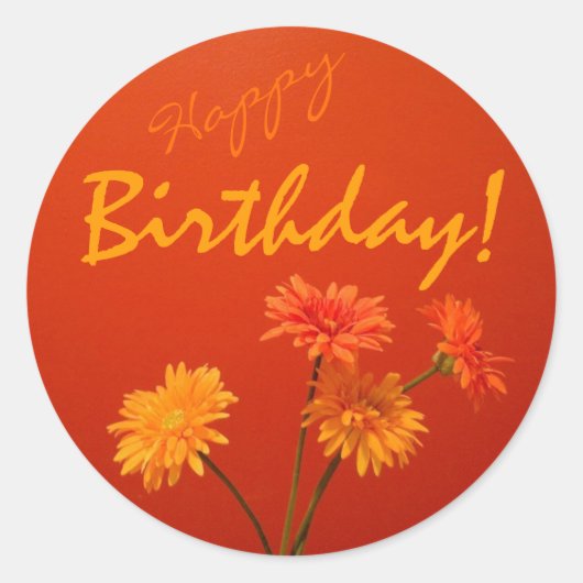 Sticker Rond Joyeux sceaux d'enveloppe d'anniversaire (Devant)