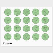 Sticker Rond Joyeux Script du Nouvel An vert (Feuille)