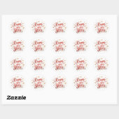 Sticker Rond Joyeux Script Gold Sparkle du Nouvel An (Feuille)