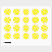 Sticker Rond Joyeux script jaune Pâques mignonette marguerite j (Feuille)