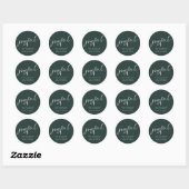 Sticker Rond Joyeux Script Joyeux Noël vert (Feuille)