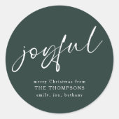 Sticker Rond Joyeux Script Joyeux Noël vert (Devant)
