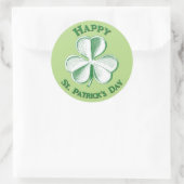 Sticker Rond Joyeux Shamrock de la Saint Patrick (Sac)