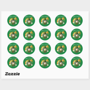 Sticker Rond Joyeux singe de la Saint Patrick