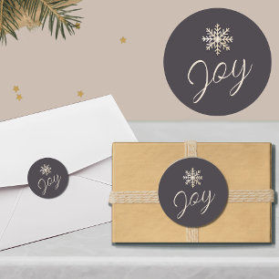 Sticker rond Joyeux Snowflake Holiday