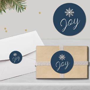 Sticker rond Joyeux Snowflake Holiday