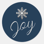 Sticker rond Joyeux Snowflake Holiday (Devant)