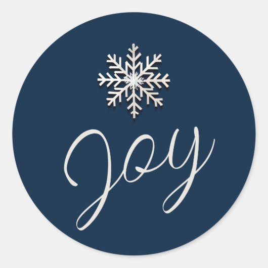 Sticker rond Joyeux Snowflake Holiday (Devant)