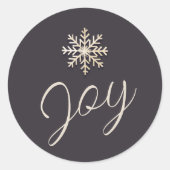 Sticker rond Joyeux Snowflake Holiday (Devant)