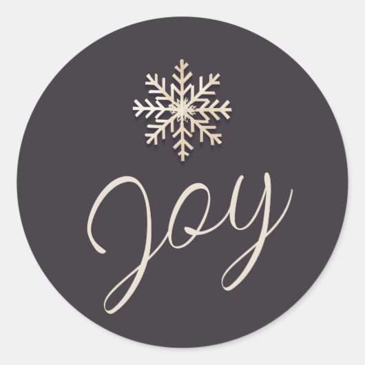Sticker rond Joyeux Snowflake Holiday (Devant)