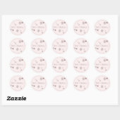 Sticker Rond Joyeux Snowflakes Pink Embossés (Feuille)