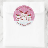 Sticker Rond Joyeux Snowman Custom Classic Round Stick (Sac)