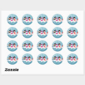 Sticker Rond Joyeux Snowmen (Feuille)