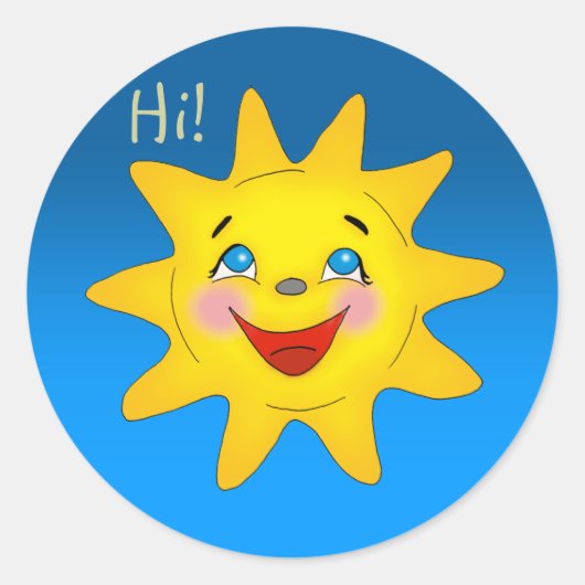 Sticker Rond Joyeux soleil (Devant)