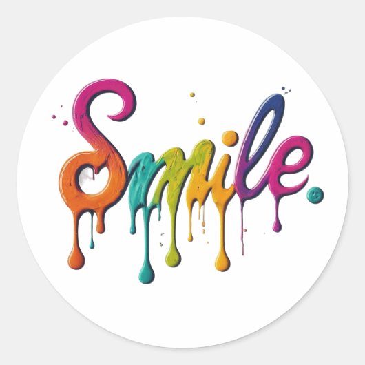 Sticker Rond Joyeux sourire (Devant)