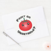 Sticker Rond Joyeux sourire Tomate Fruit Vegetable Kawaii (Enveloppe)