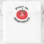 Sticker Rond Joyeux sourire Tomate Fruit Vegetable Kawaii (Sac)