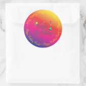 Sticker Rond Joyeux Spectre d'anniversaire personnalisé (Sac)